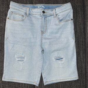 Boys Light Blue Distressed Denim Shorts